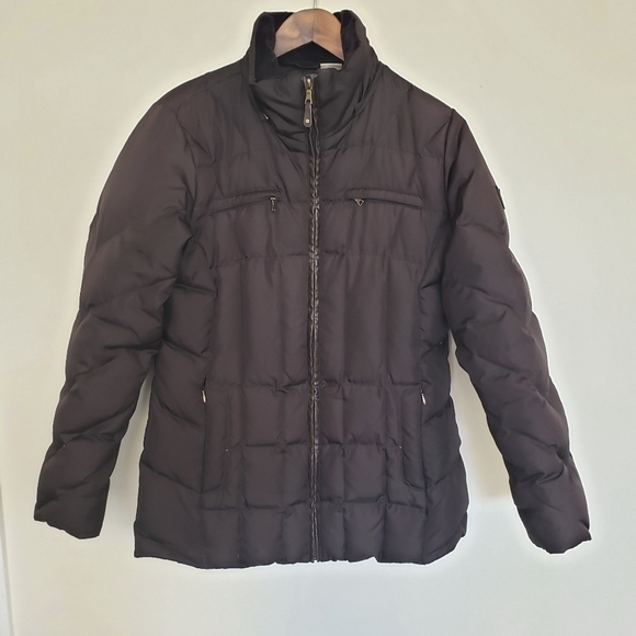 Larry Levine Black Puffer Coat Down Filled - Picture 1 of 9
